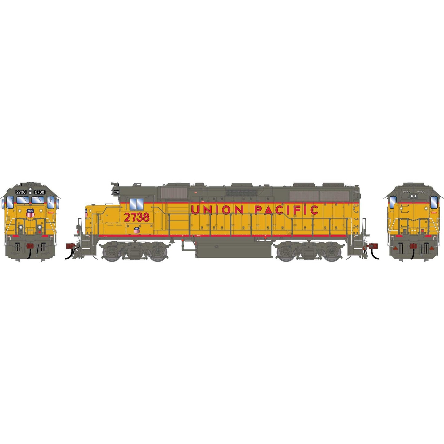 HO GEN GP39-2 Phase I Locomotive with DCC and Sound - UP #2738 (ATHG-1987)
