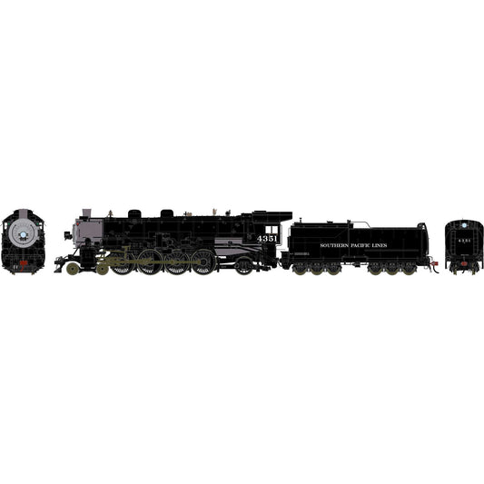 HO GEN 4-8-2 MT-4 Locomotive Early Black SP #4351 (ATHG-2109)