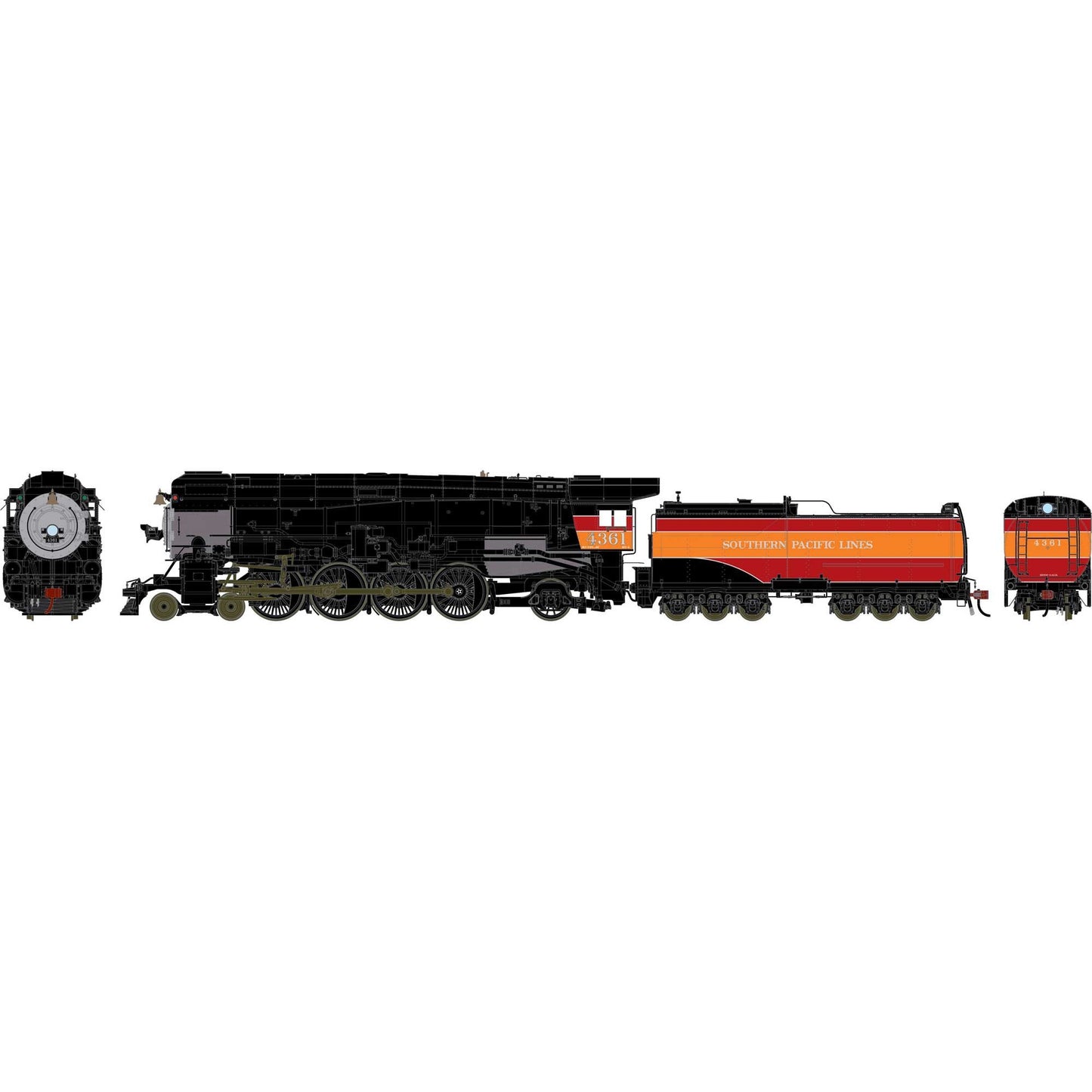 HO GEN 4-8-2 MT-4 Locomotive Daylight Skyline Casing SP #4361 (ATHG-2110)
