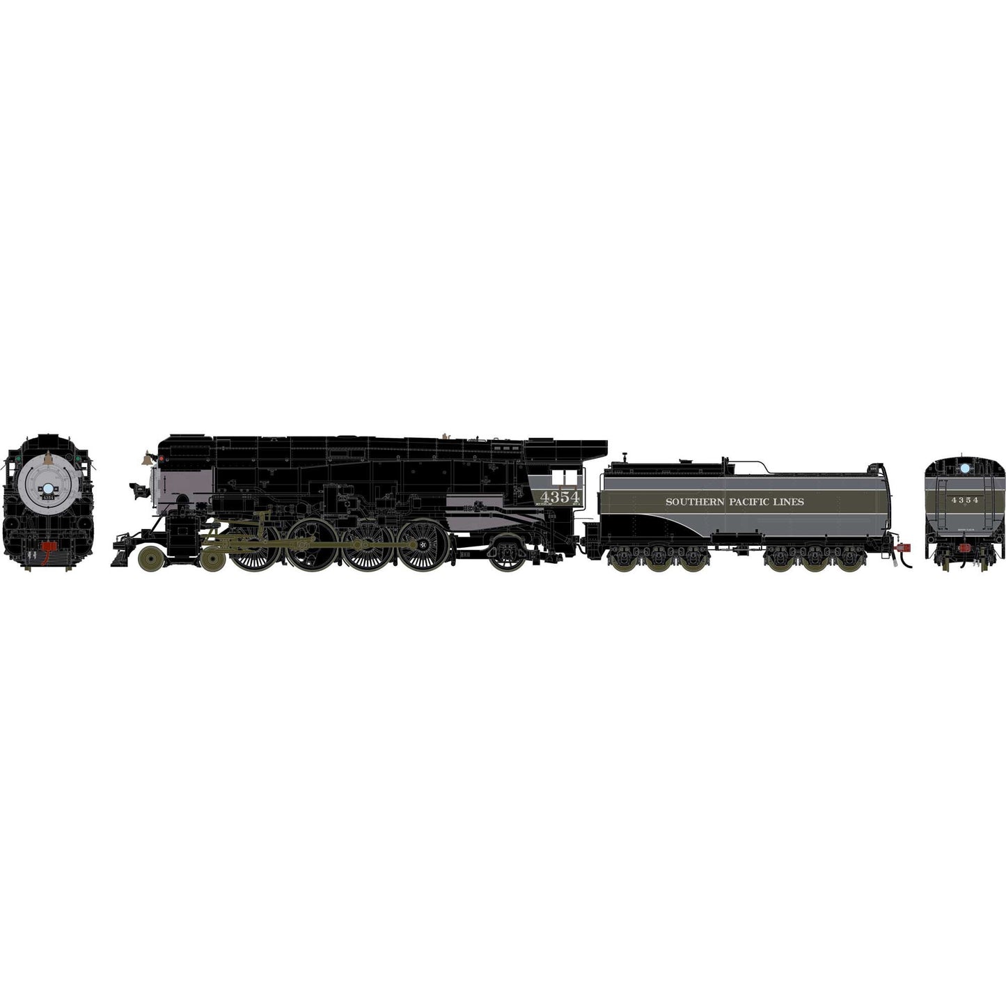 HO GEN 4-8-2 MT-4 Locomotive Southern Pacific #4354 Two-Tone Grey (ATHG-2113)