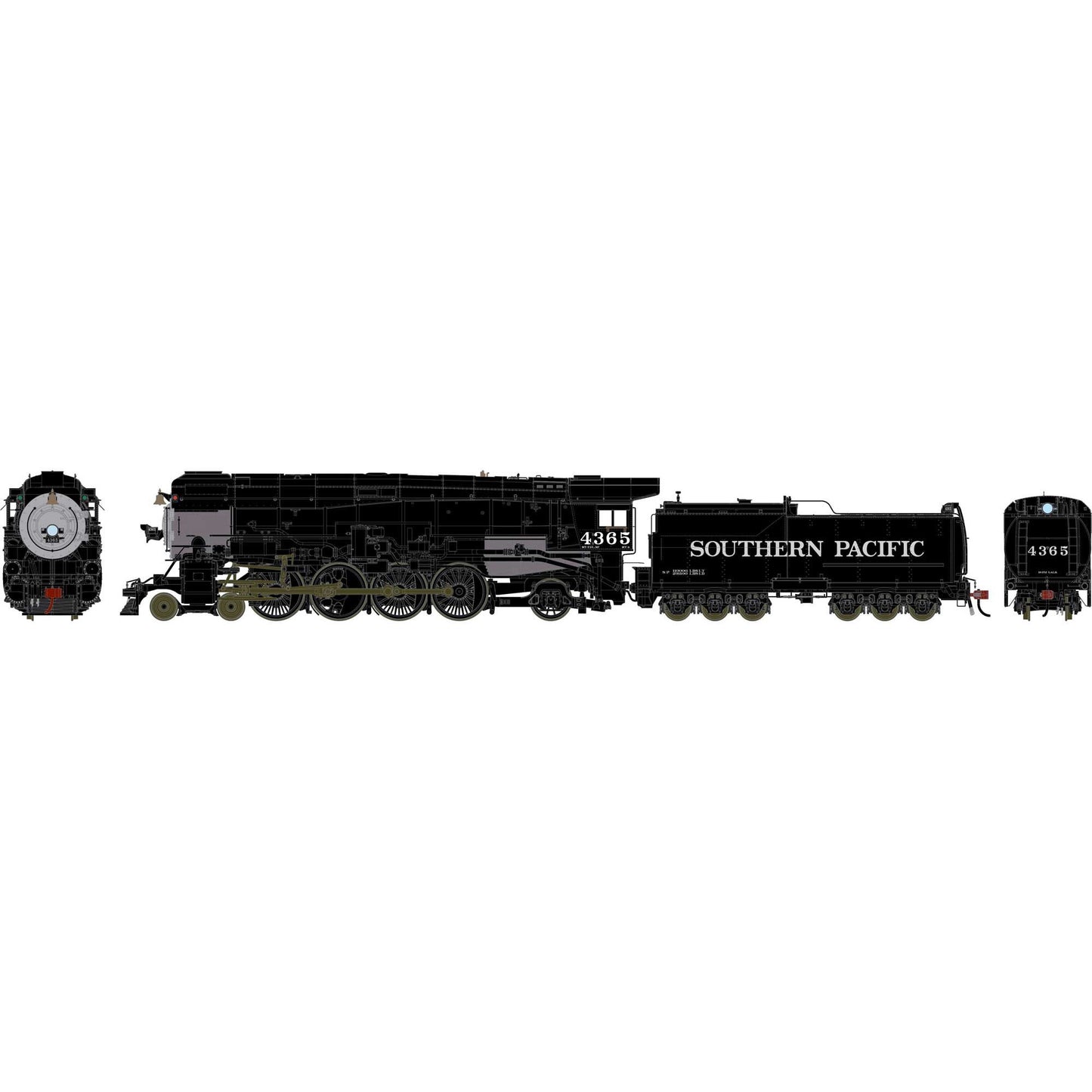 HO GEN 4-8-2 MT-4 Locomotive with DCC and Sound, Skyline Casing SP #4365 (ATHG-2118)