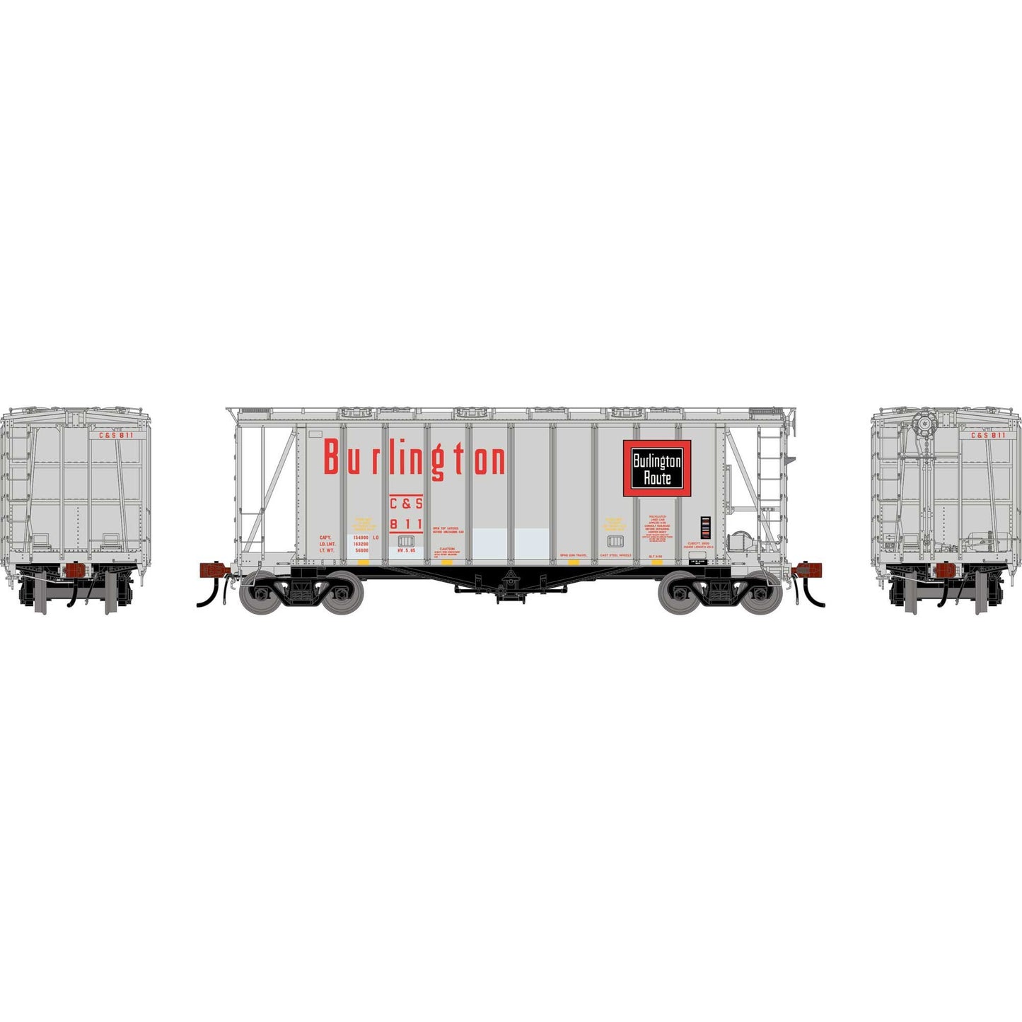 HO GEN GATC 2600 Airslide Covered Hopper CBQ #811 (ATHG-2130)
