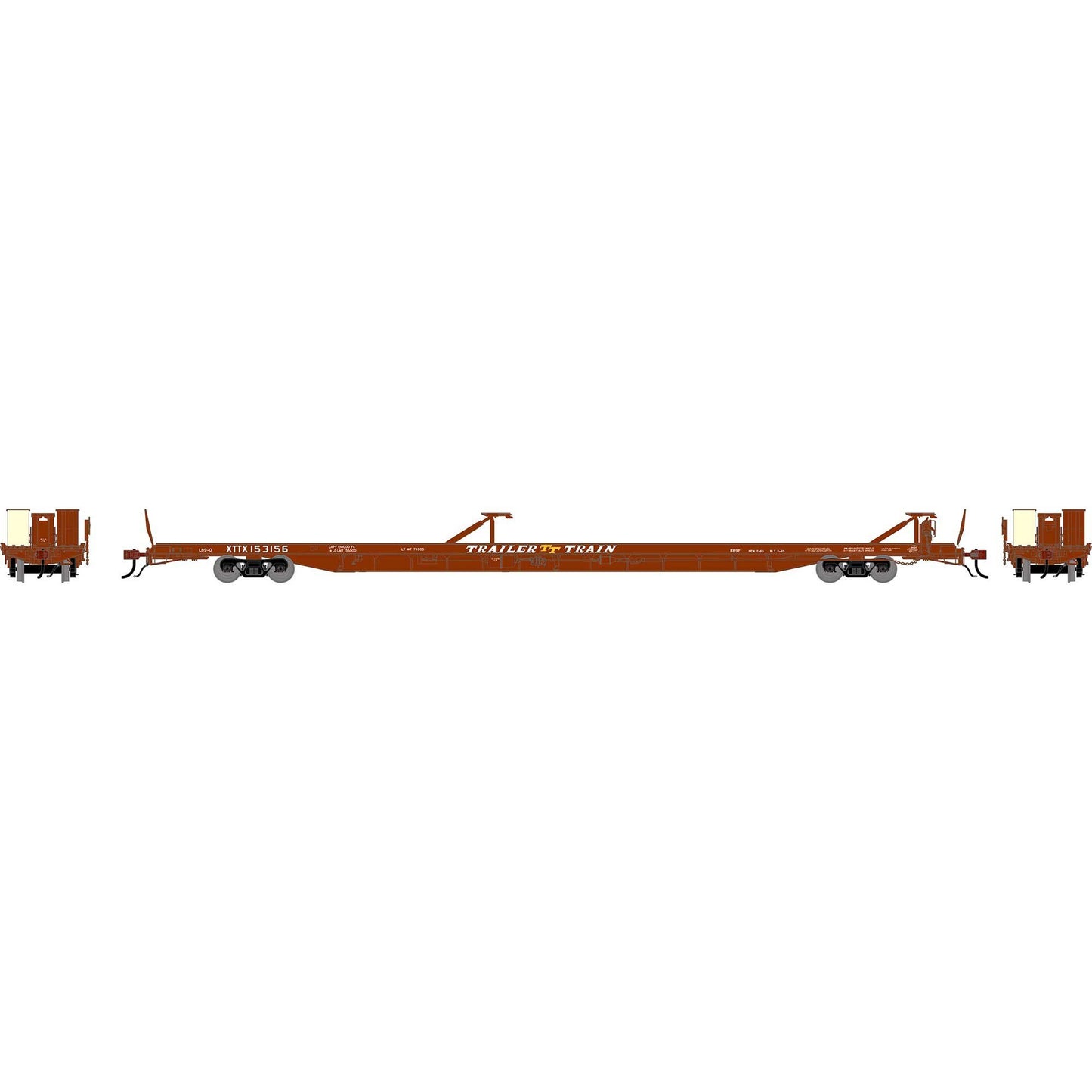HO GEN F89-F Flat Car XTTX Brown (ATHG-2231)