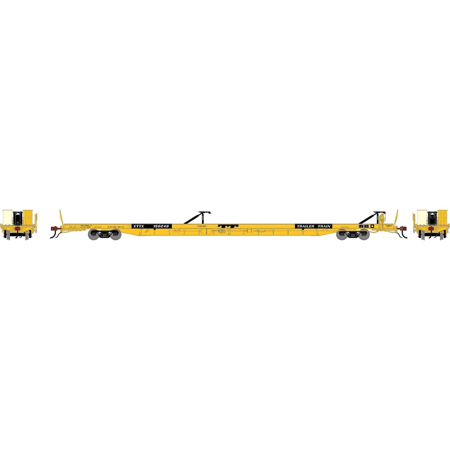 HO GEN F89-F Flat Car XTTX Yellow (ATHG-2235)