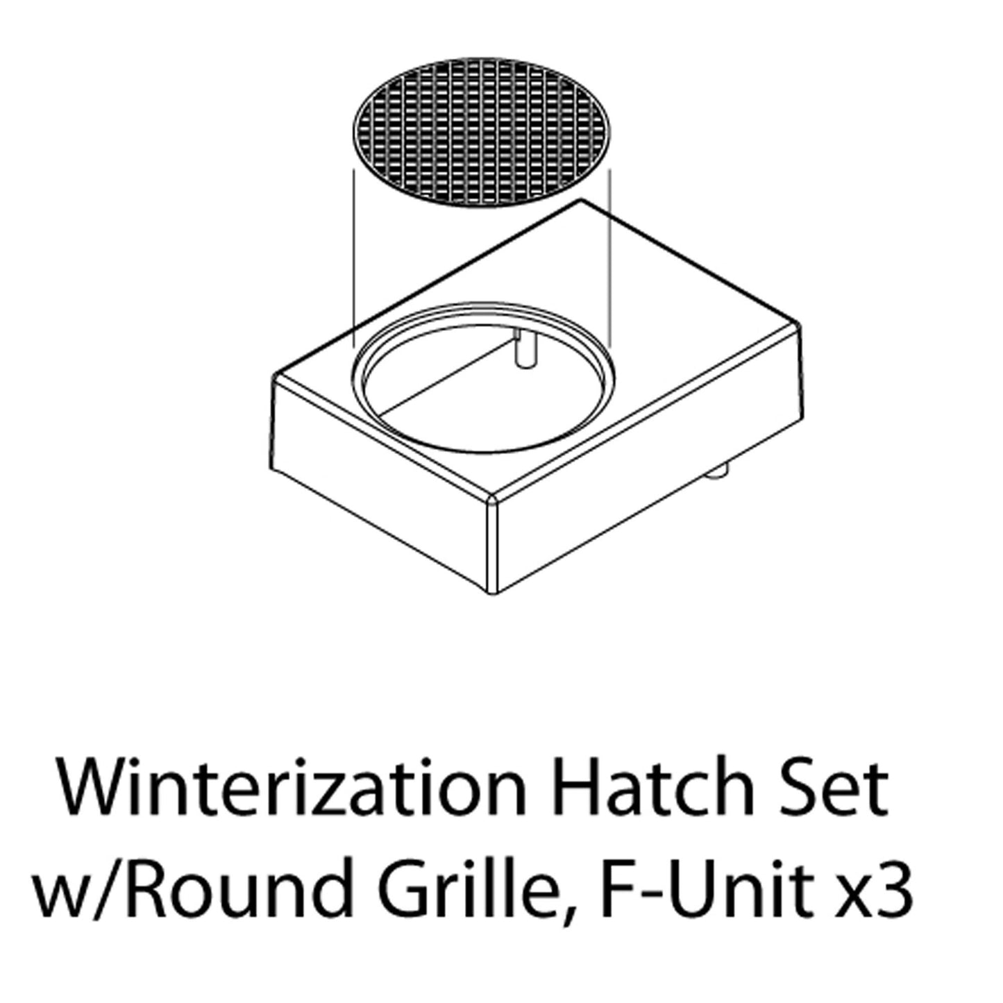 HO Winterization Hatch Set with Round Grille for F-Unit (ATHG19290)