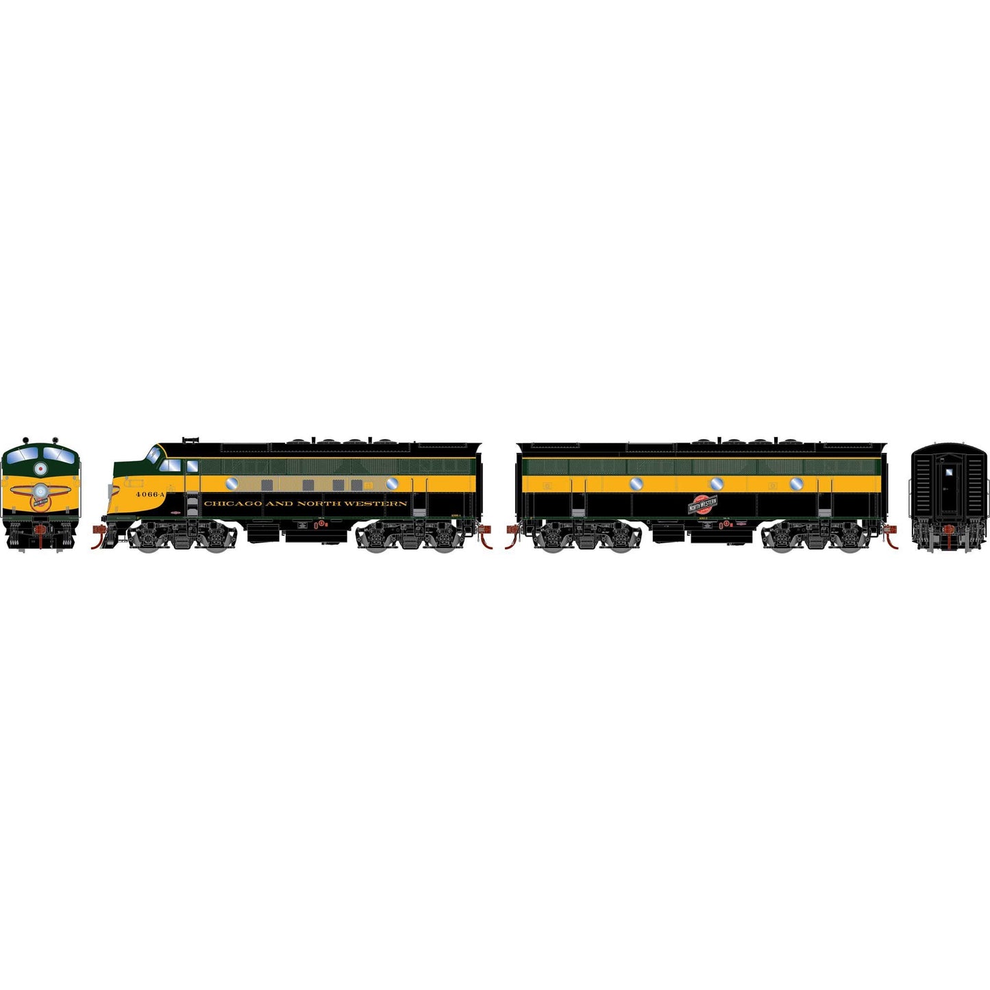 HO F3A/F3B Locomotive Set C&NW #4066-A and #4066-B (ATHG19571)