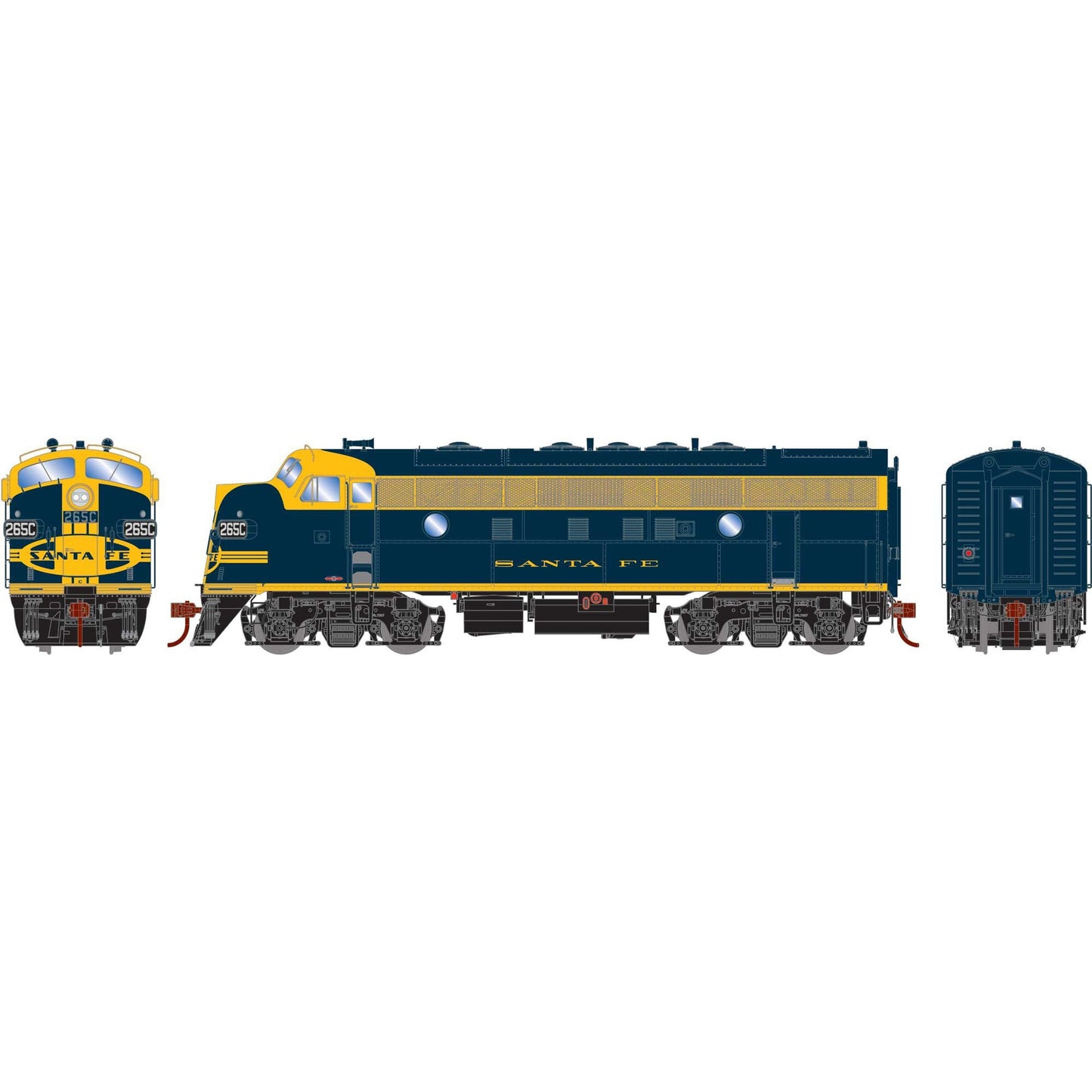HO F7A Locomotive ATSF #265C (ATHG19573)