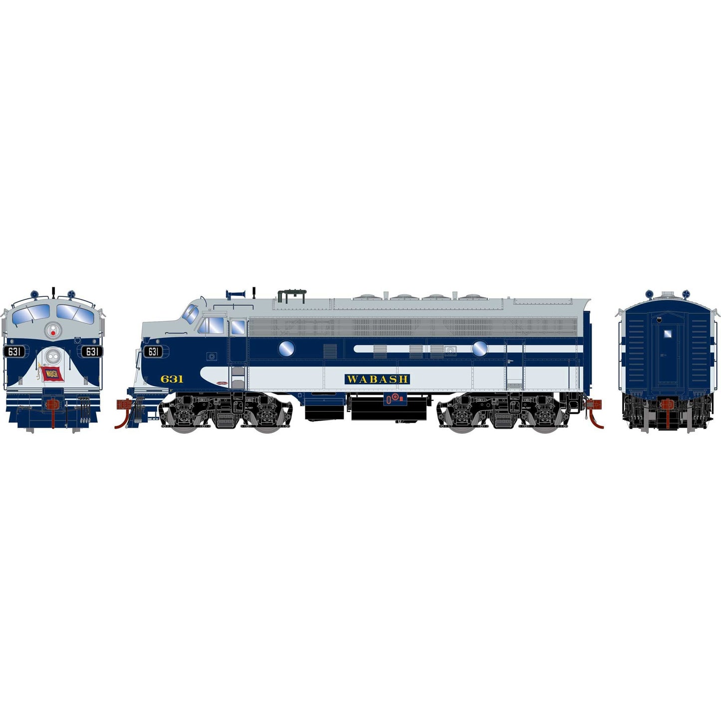HO F7A Locomotive WAB #631 (ATHG19590)