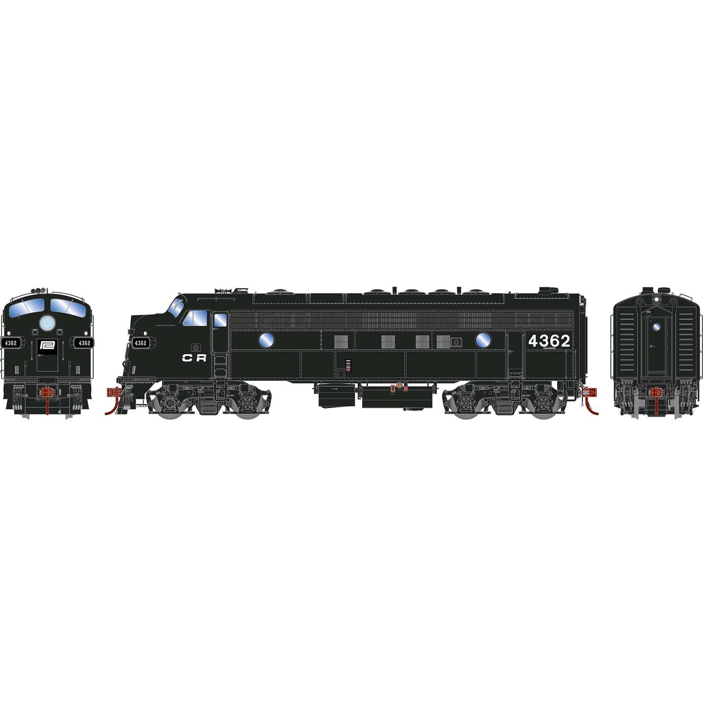 HO FP7 Locomotive with DCC and Sound, CR #4362 (ATHG19696)