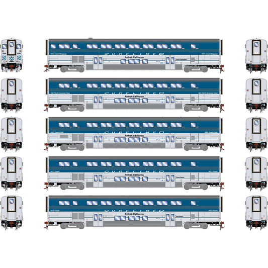 HO Surfliner Cars with Lights & Sound Amtrak (5) (ATHG23793)