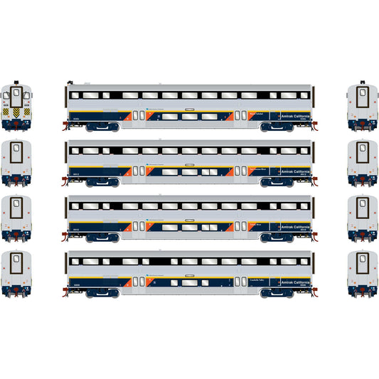 HO M-K California Cars with Lights, CDTX (4) (ATHG24418)