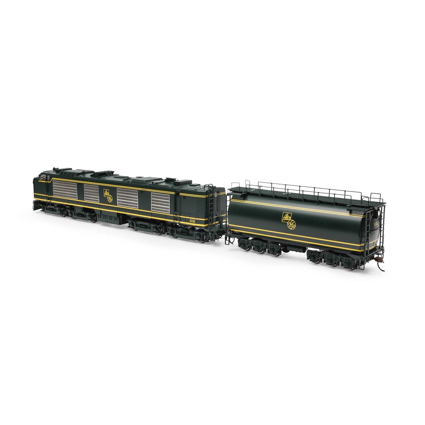 HO Gas Turbine Locomotive with Tender GE #102 (ATHG41146)