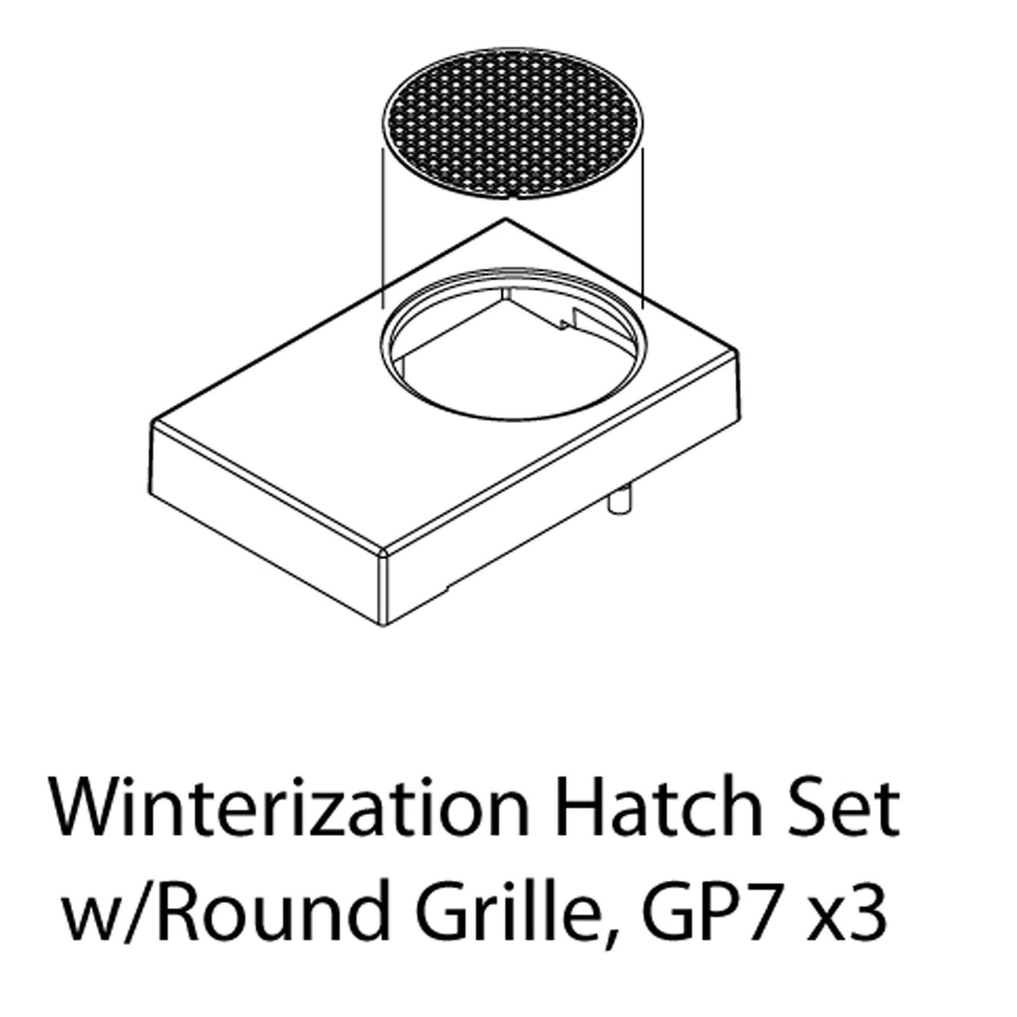 HO Winterization Hatch Set with Round Grille for GP-7 (ATHG62287)