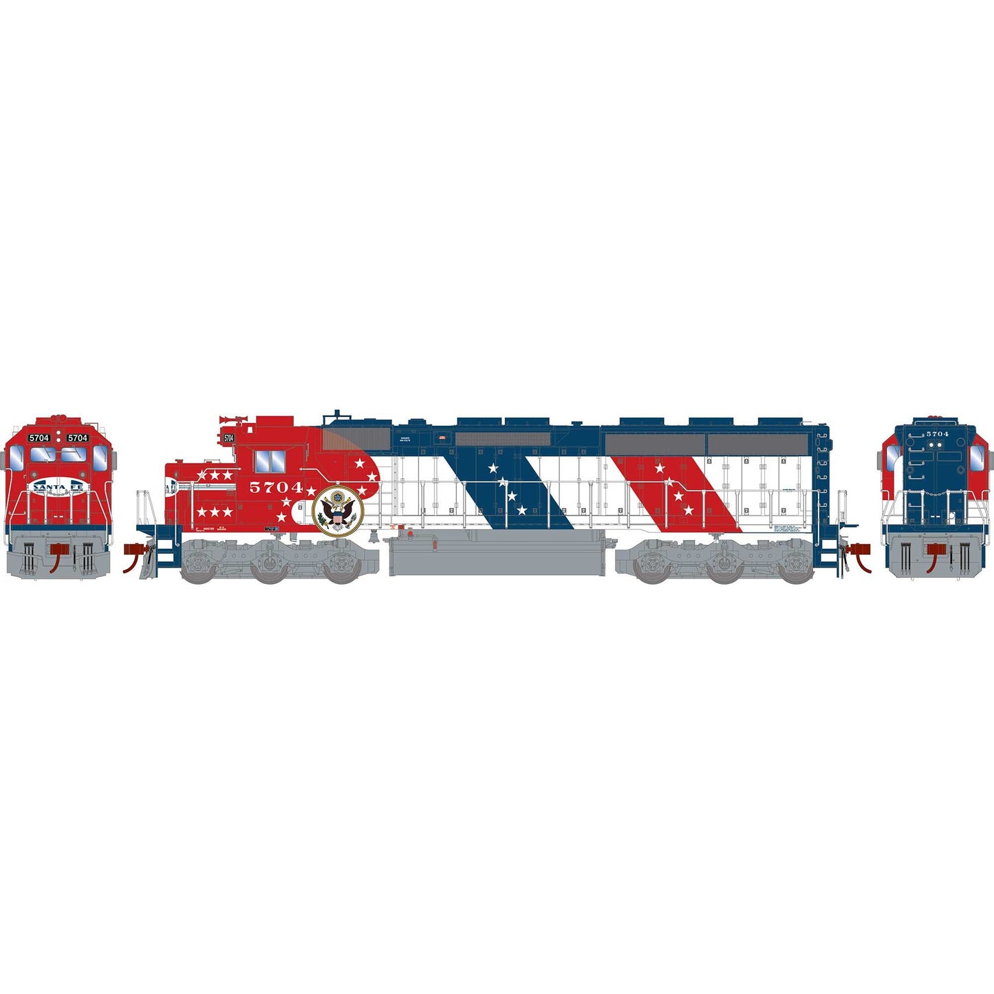 HO SD45-2 Santa Fe Bicentennial #5704 Locomotive (ATHG65708)
