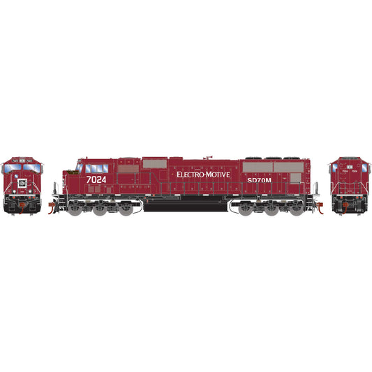 HO SD70M Locomotive EMDX Maroon and Black #7024 (ATHG71122)