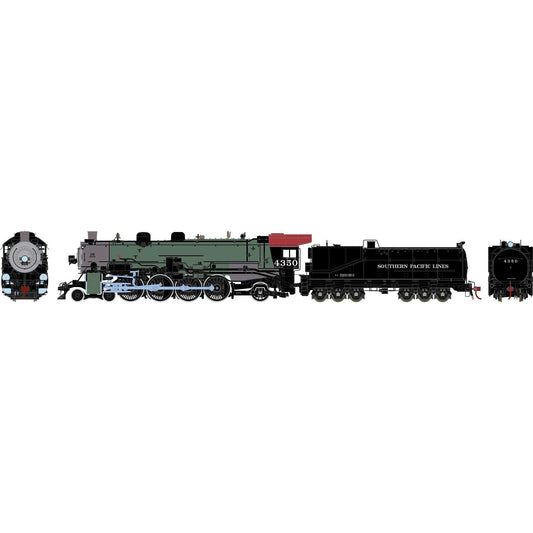 HO 4-8-2 MT-4 Early Green Boiler #4350 Steam Locomotive (ATHG71556)