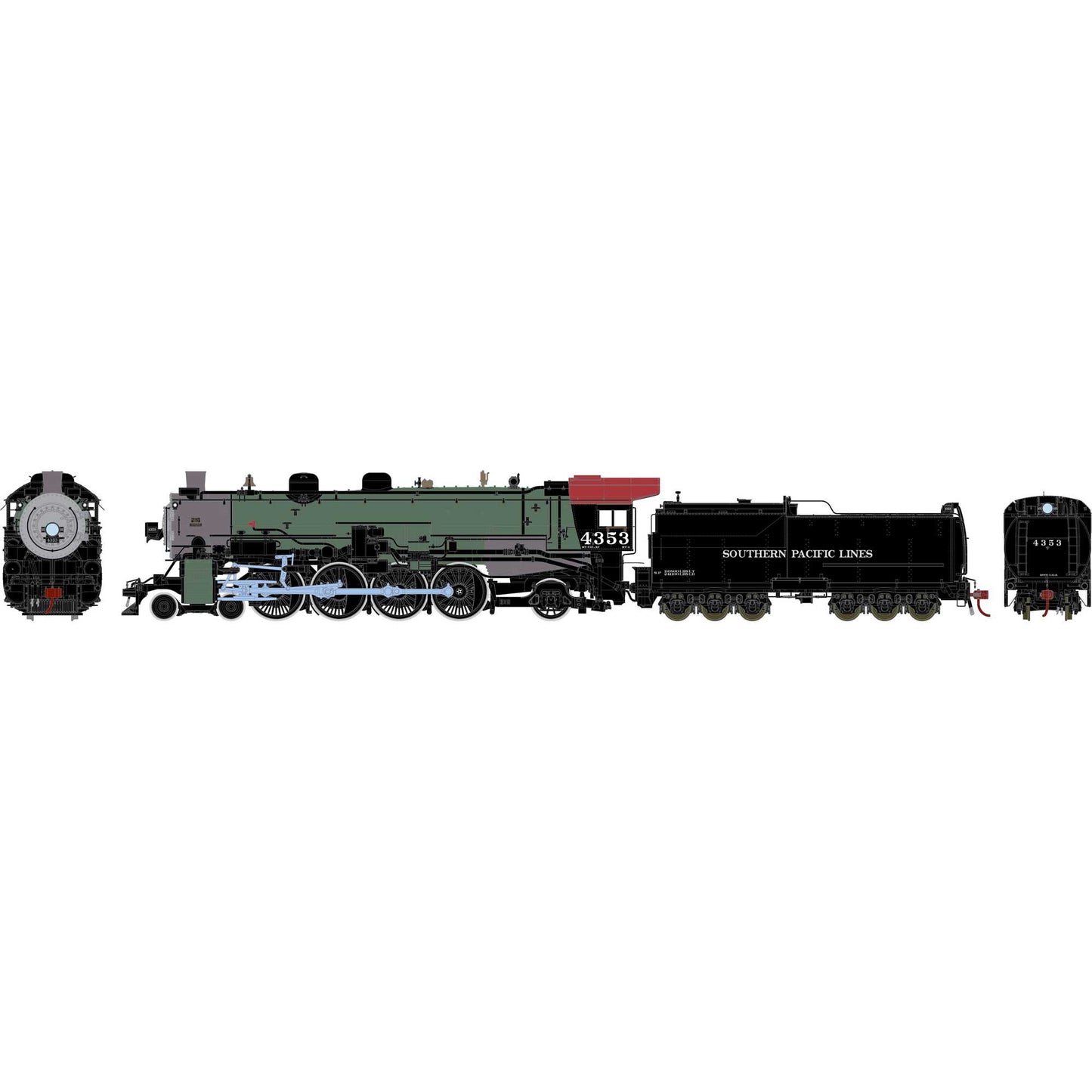 HO 4-8-2 MT-4 Steam Locomotive with DCC and Sound (Green Boiler #4353) (ATHG71657)