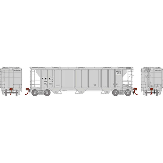 HO PS-2 2893 3-Bay Covered Hopper CB&Q #85025 Plastic Model (ATHG73617)