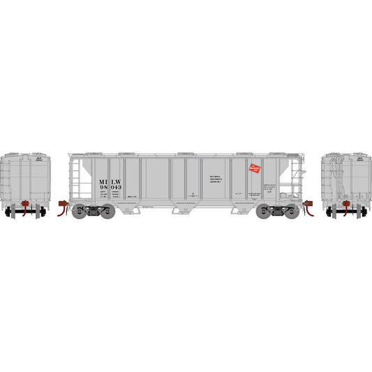 HO PS-2 2893 3-Bay Covered Hopper Model, MILW #98043 (ATHG73623)