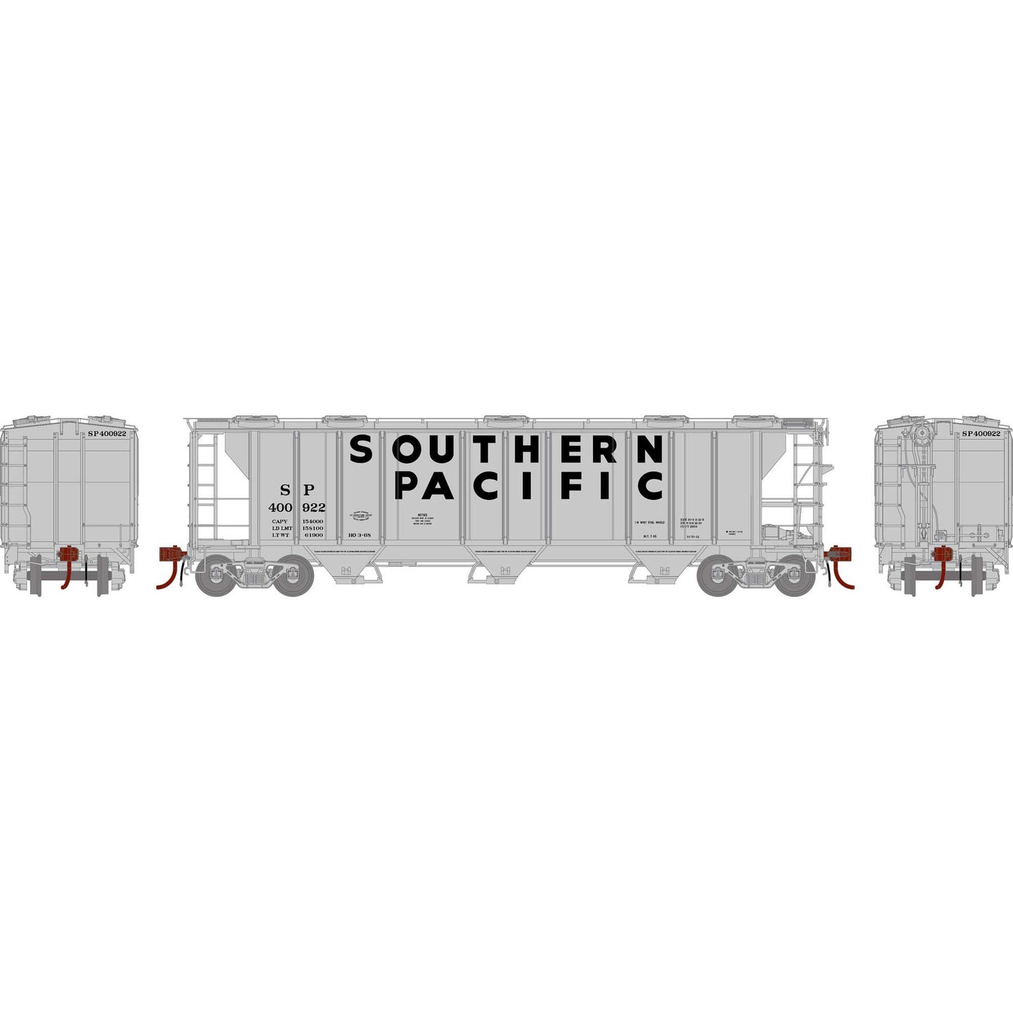 HO PS-2 2893 3-Bay Covered Hopper SP #400922 (ATHG73624)