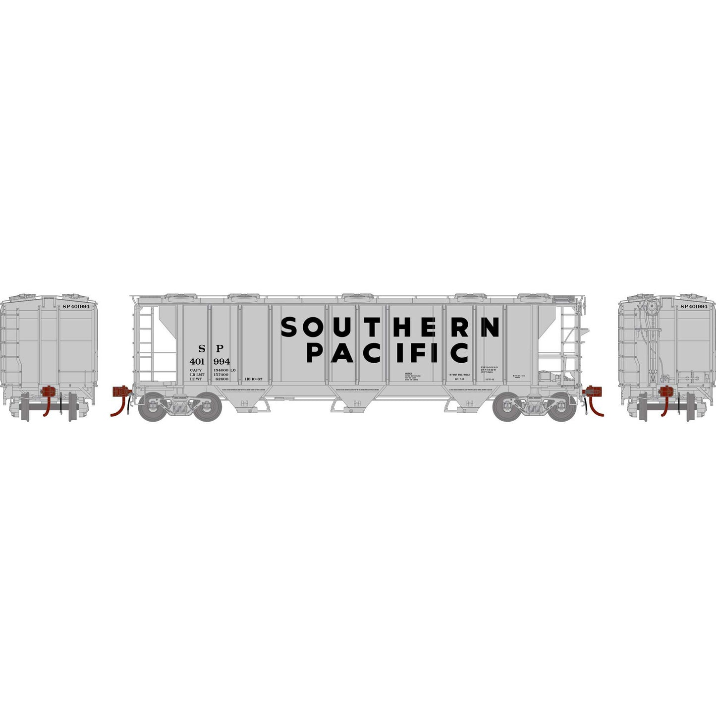 HO PS-2 2893 3-Bay Covered Hopper Southern Pacific #401994 (ATHG73626)