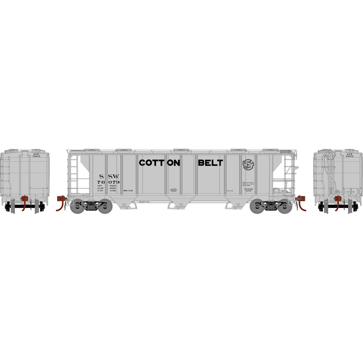 HO PS-2 2893 3-Bay Covered Hopper SSW #76079 (ATHG73627)