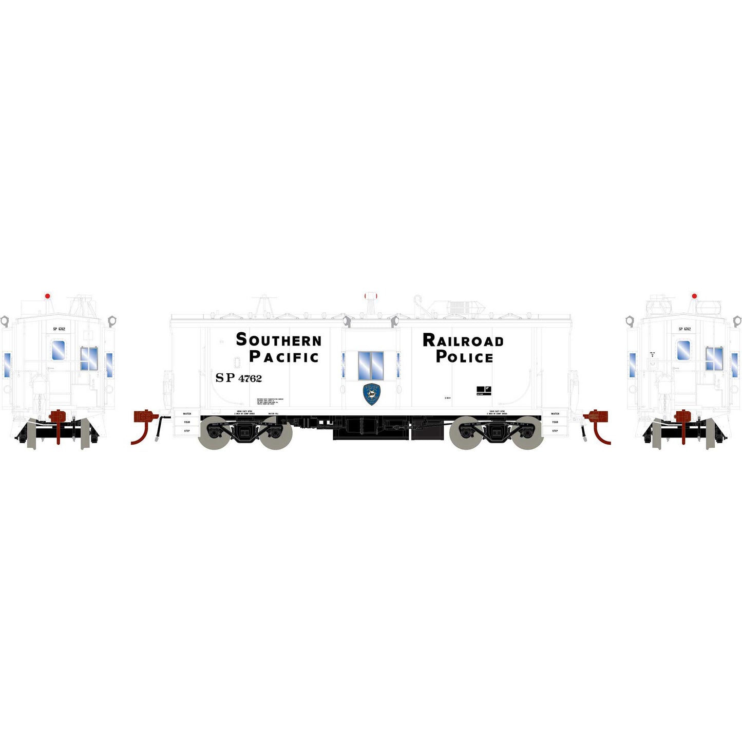 HO Bay Window Caboose with Lights and Sound, SP/Police #4762 (ATHG78397)