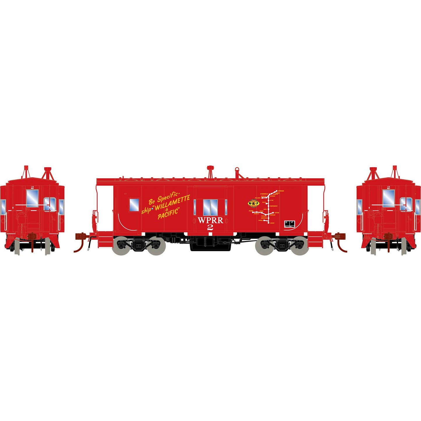 HO Bay Window Caboose with Lights, WPRR #2 (ATHG78598)