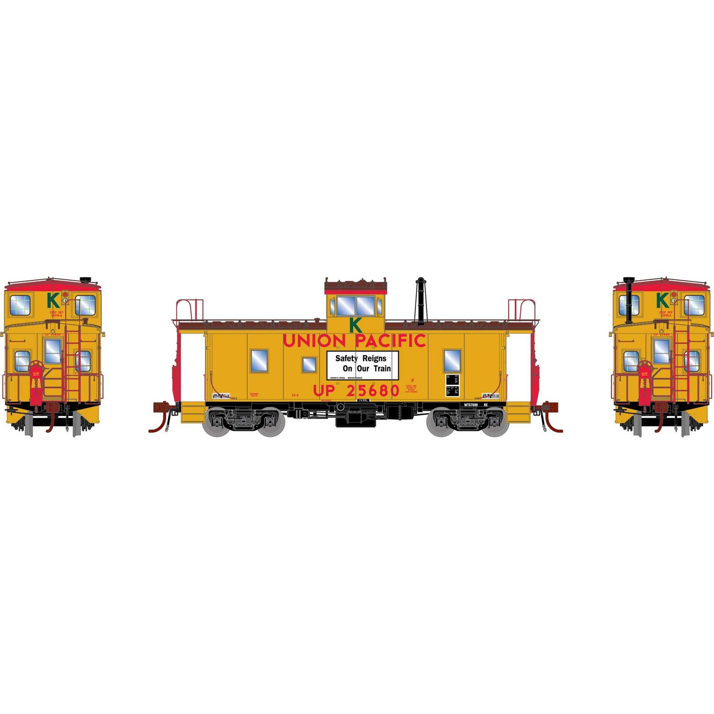 HO ICC Caboose CA-9 with Lights, UP #25680 (ATHG79134)