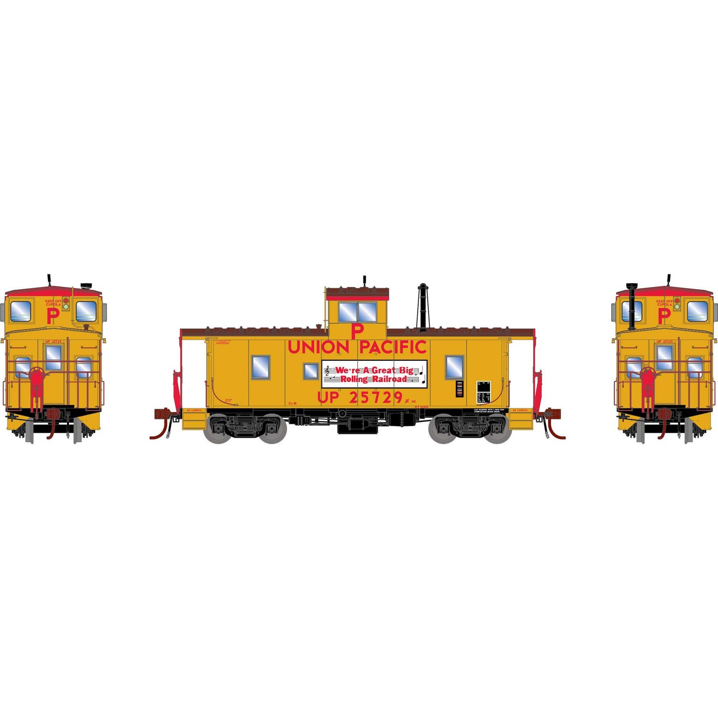 HO ICC Caboose CA-10 with Lights, Union Pacific #25729 (ATHG79138)