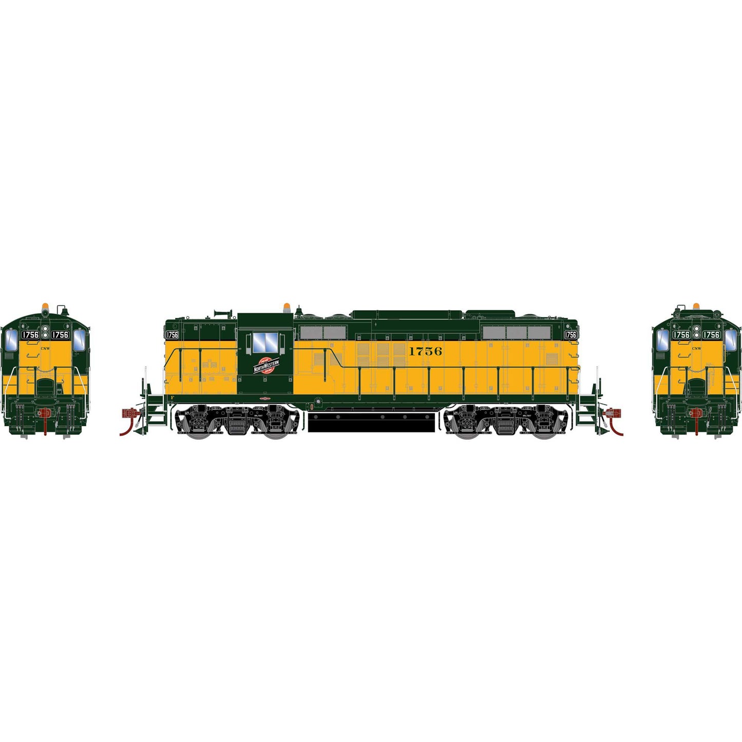HO GP9 Locomotive Phase II C&NW #1756 (ATHG82730)