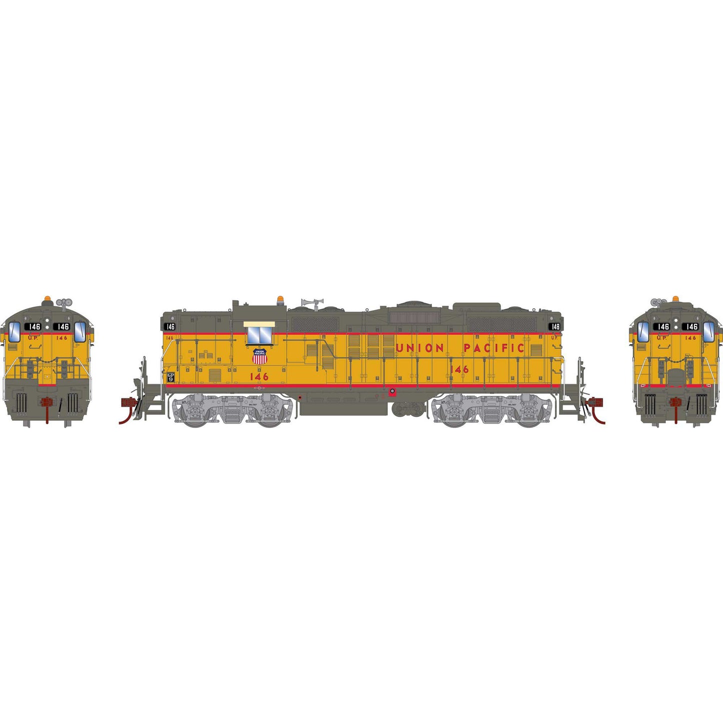 HO GP9 Locomotive with DCC and Sound, UP #146 (ATHG82822)