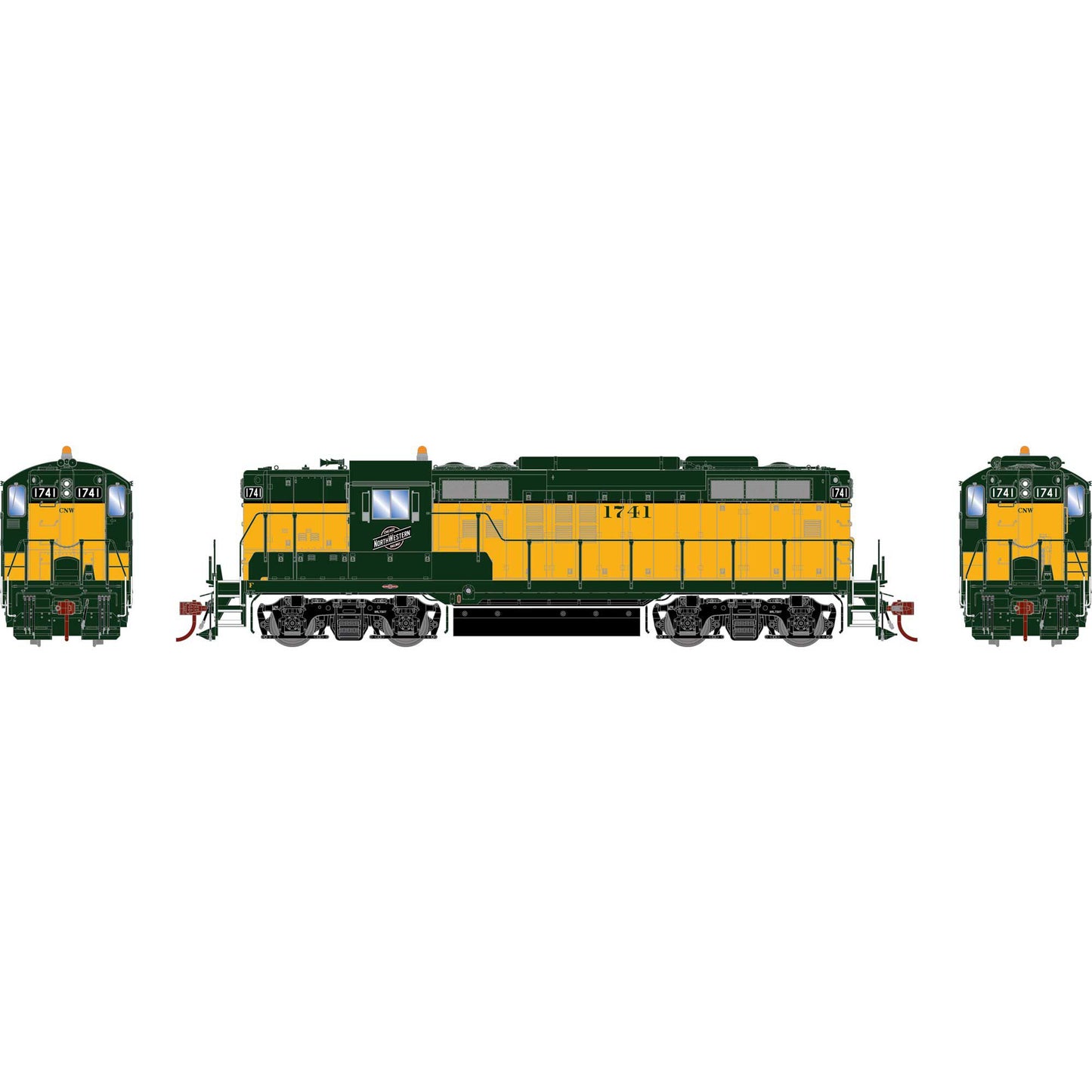 HO GP9 Locomotive Phase II with DCC & Sound C&NW #1741 (ATHG82829)