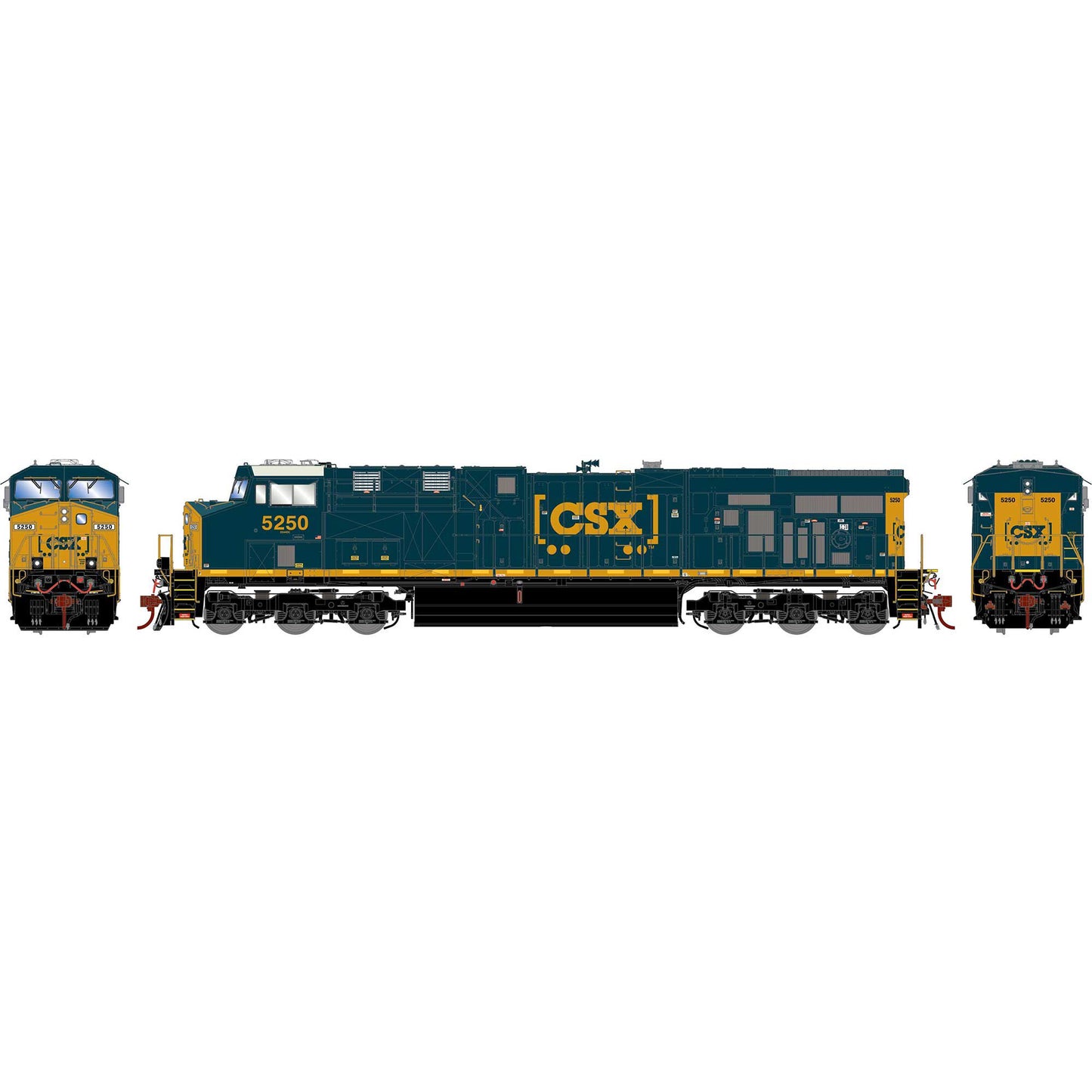 HO ES44DC Locomotive CSX Boxcar #5250 (ATHG83092)