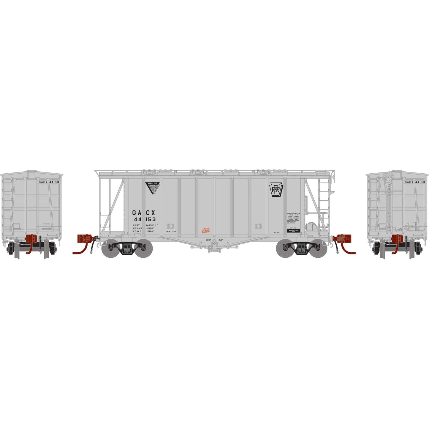 N GATC 2600 Airslide Hopper PRR / GACX #44153 (ATHGN23396)