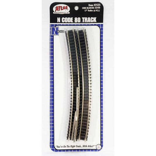 N Code 80 17" Radius Curve Track (16 Pieces) (ATL2525)
