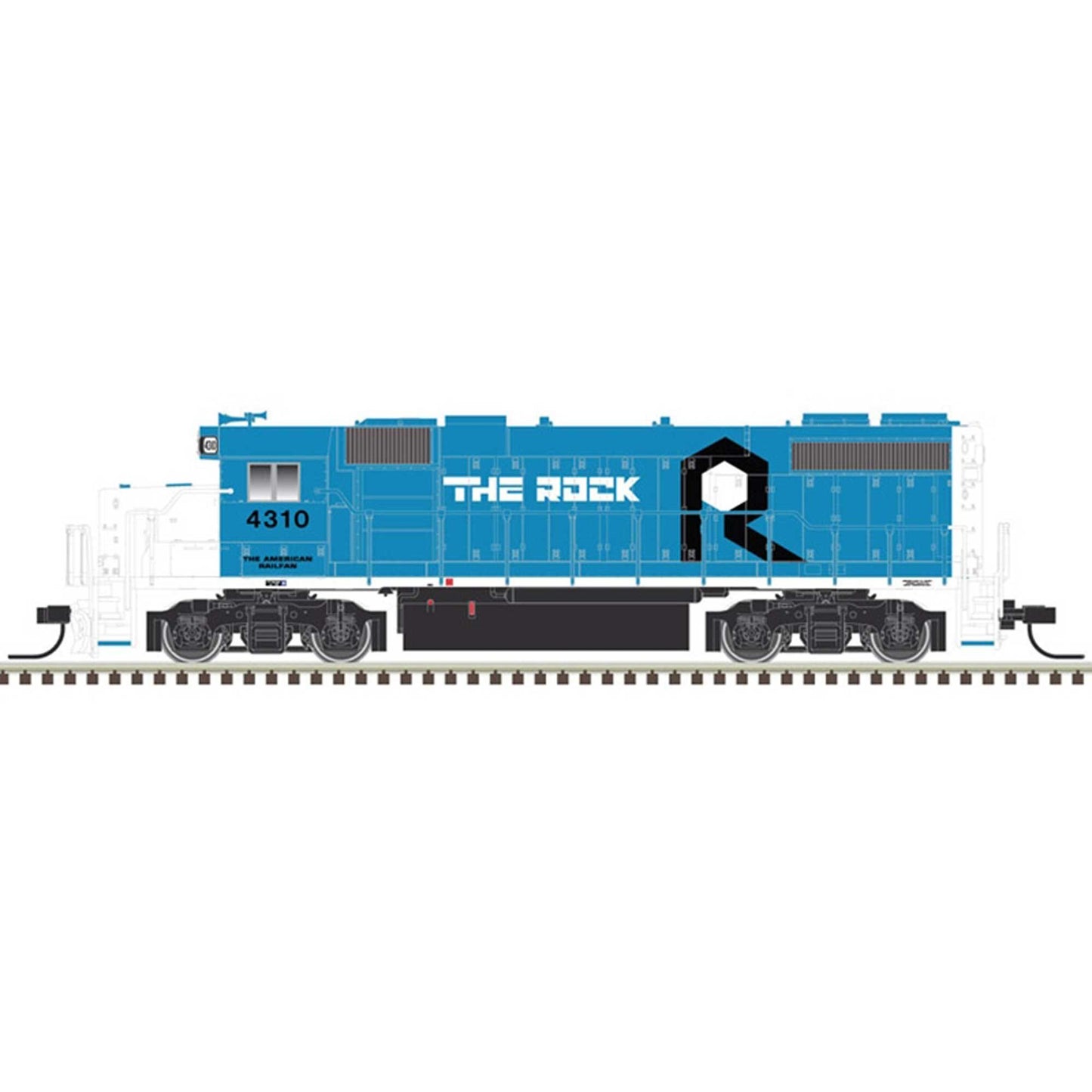 N GP38-2 Phase II Locomotive Rock Island Oklahoma #4308 Silver (ATL40004825)