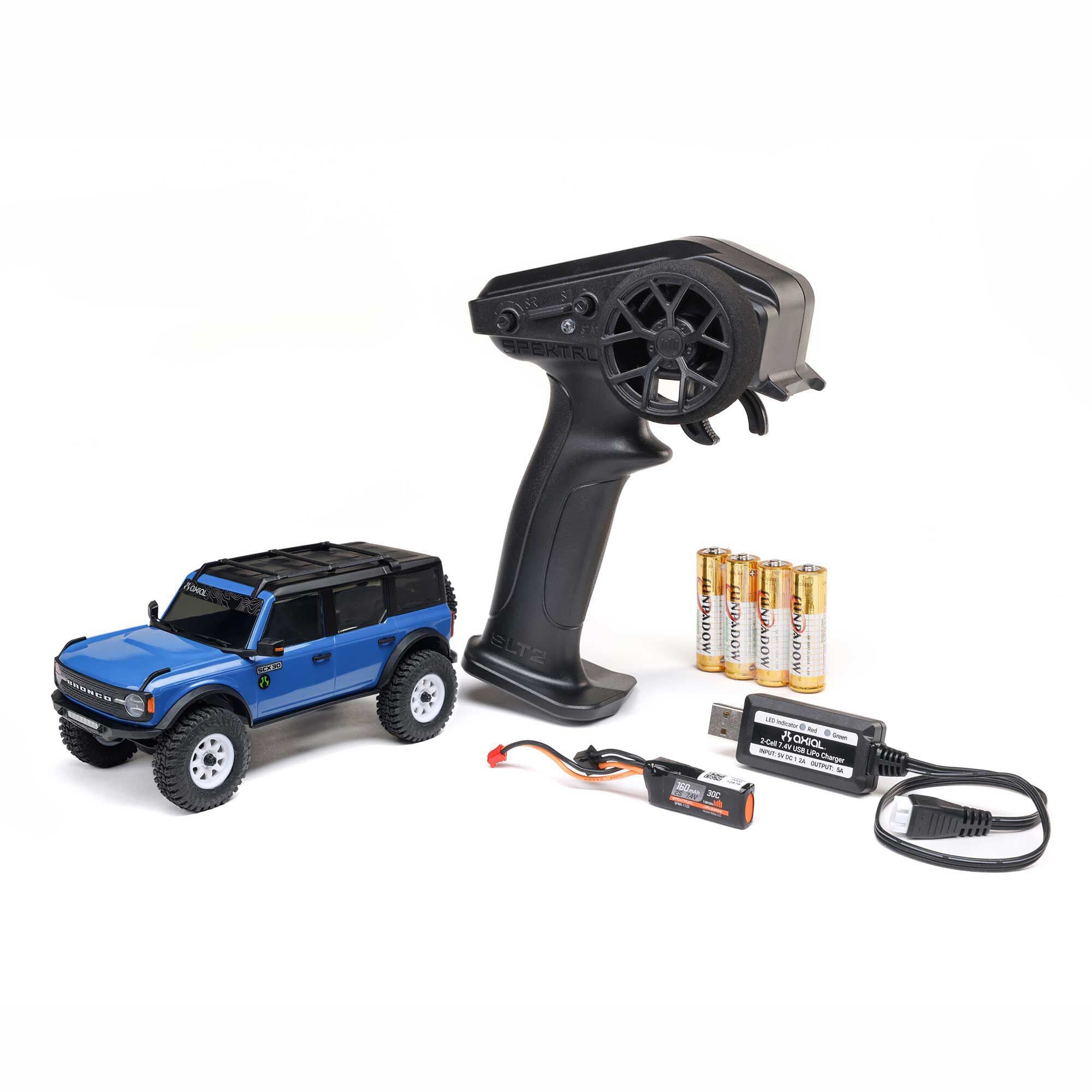 アキシャル　1/30 SCX30 FORD BRONCO 1/30 SCX30 Ford Bronco Ready to Run with Battery and Charger (Blue
