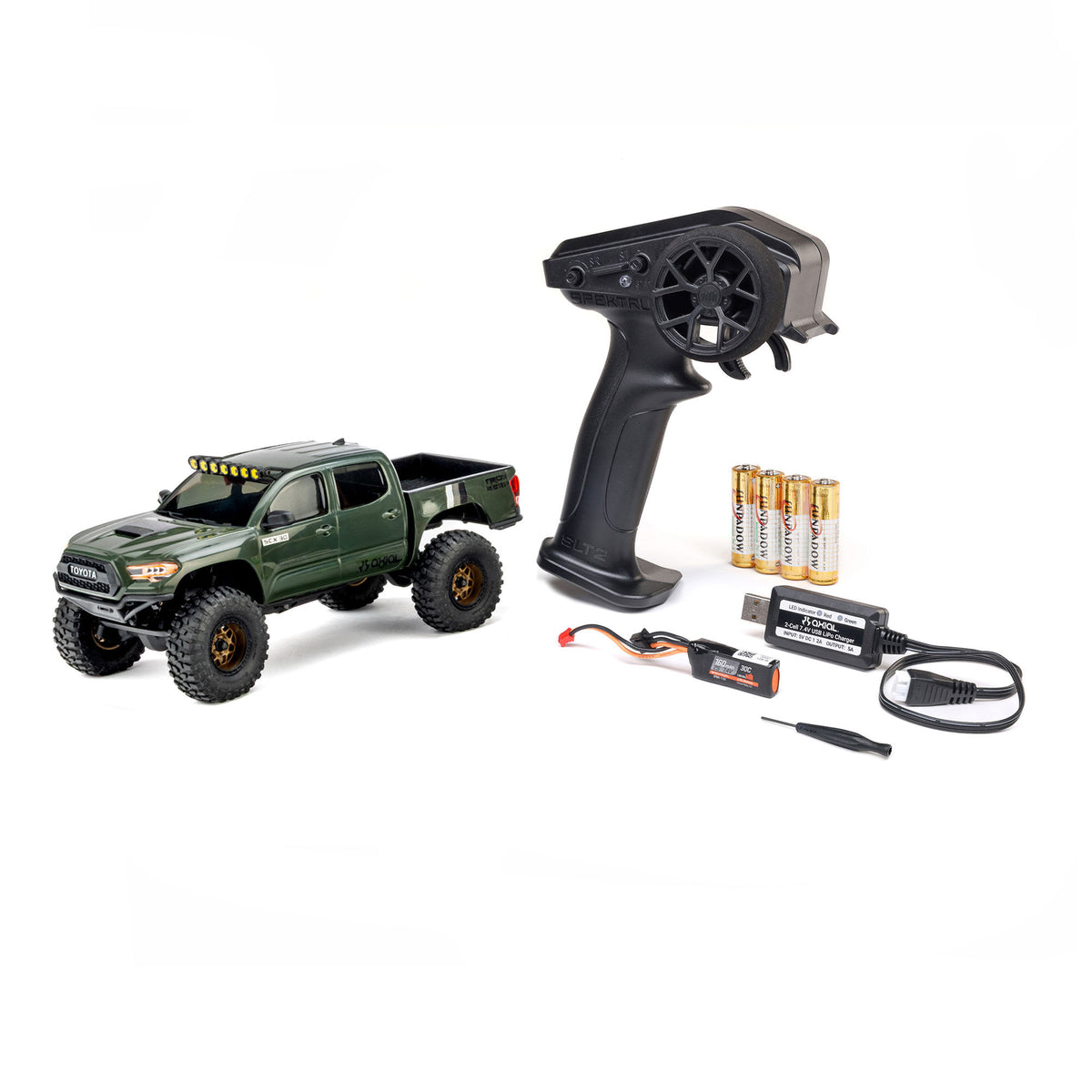 1/30 SCX30 Toyota Tacoma Ready to Run with Battery and Charger (Green) (AXI-3289T1)_1