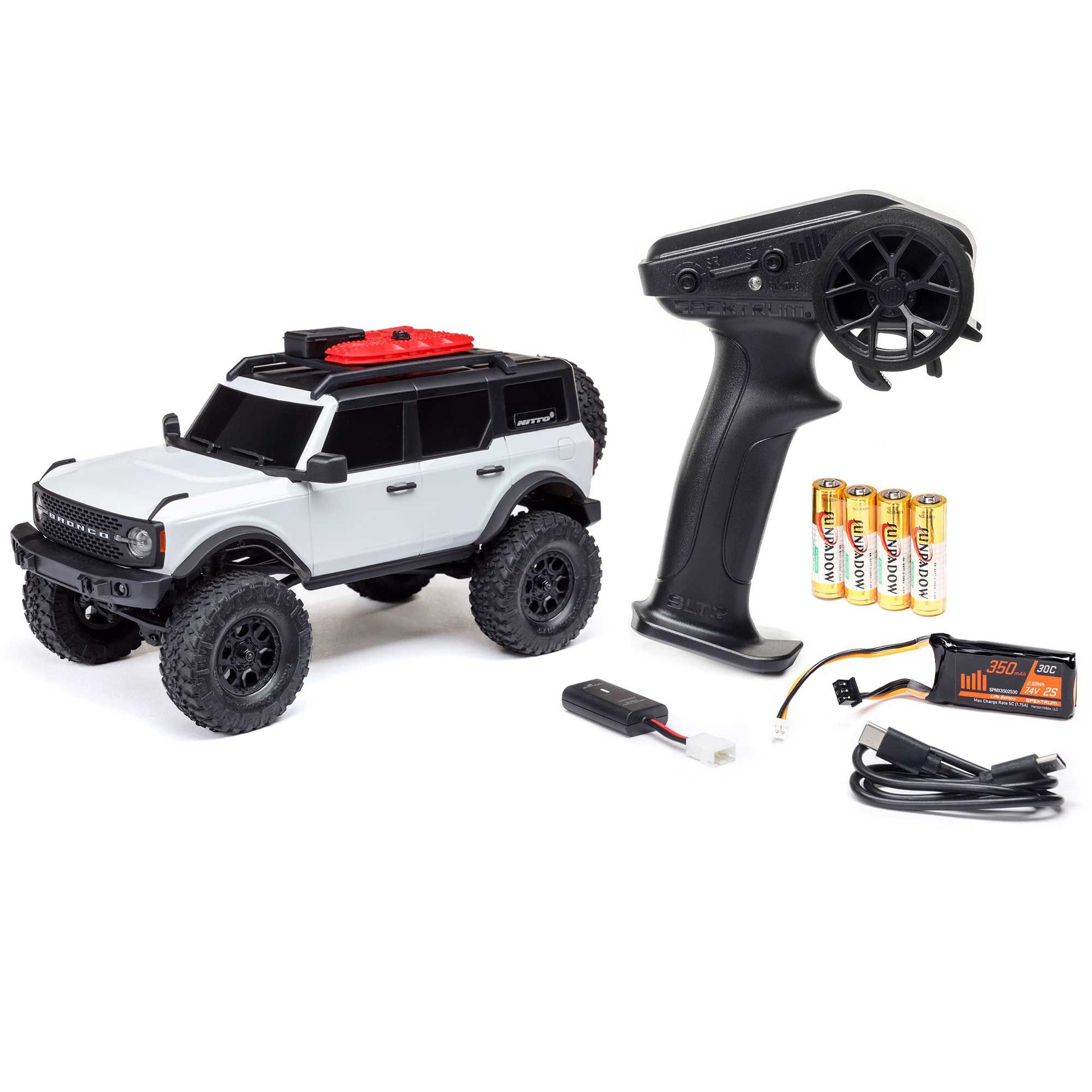 1/24 SCX24 Ford Bronco Ready to Run with Battery and Charger (White) (AXI00006V2T4)_12