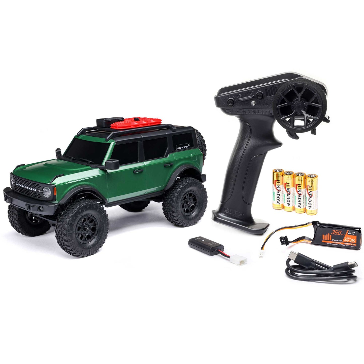 1/24 SCX24 Ford Bronco Ready to Run with Battery and Charger (Green) (AXI00006V2T5)_3