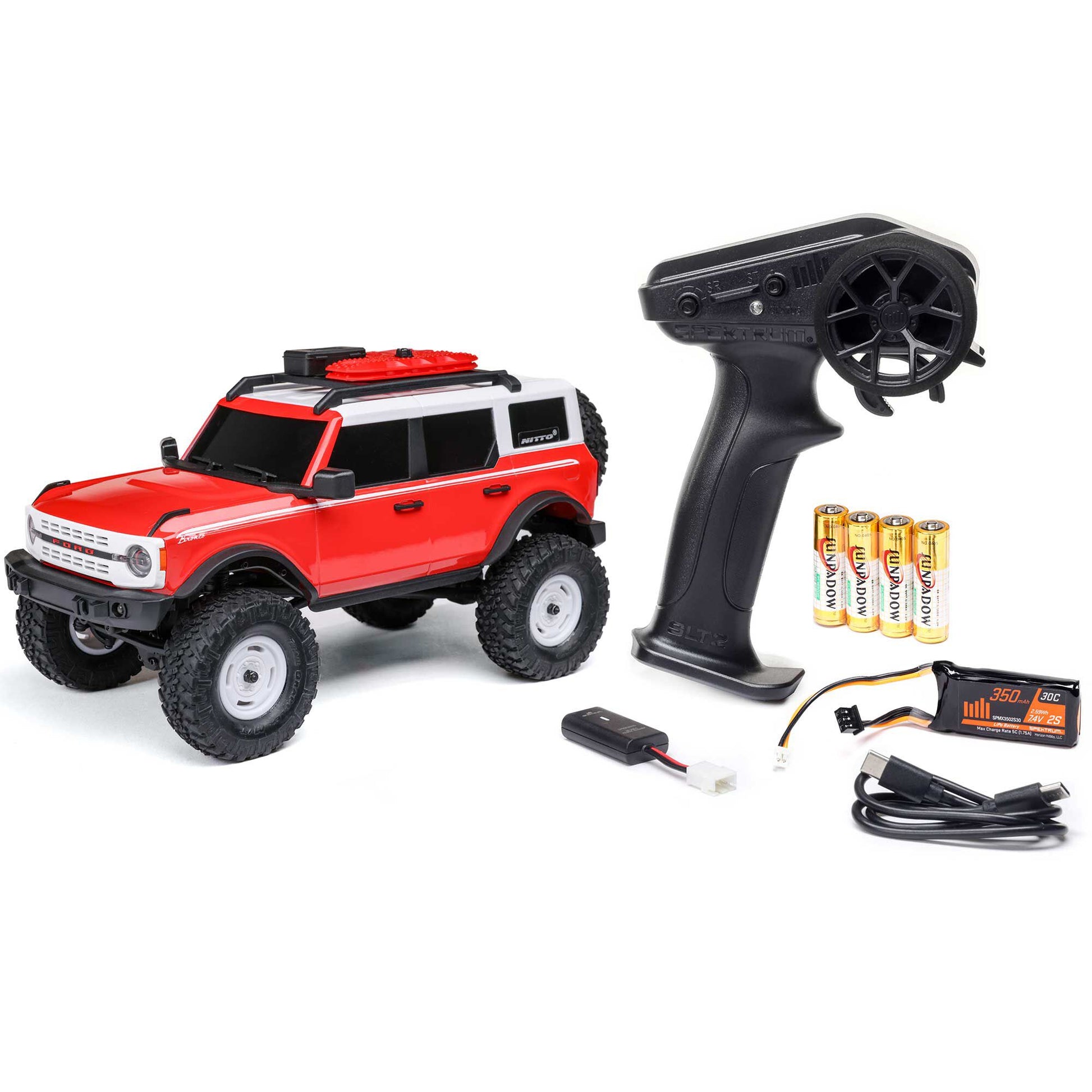 1/24 SCX24 Ford Bronco Heritage Edition Ready to Run with Battery and Charger (Red) (AXI00006V2T6)_10