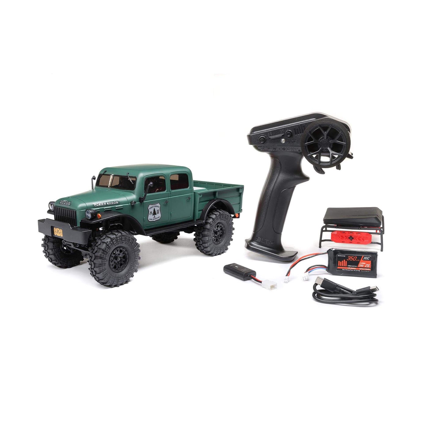 1/24 SCX24 1940's Dodge Power Wagon Ready to Run with Battery and Charger (Green) (AXI00007T2)_10