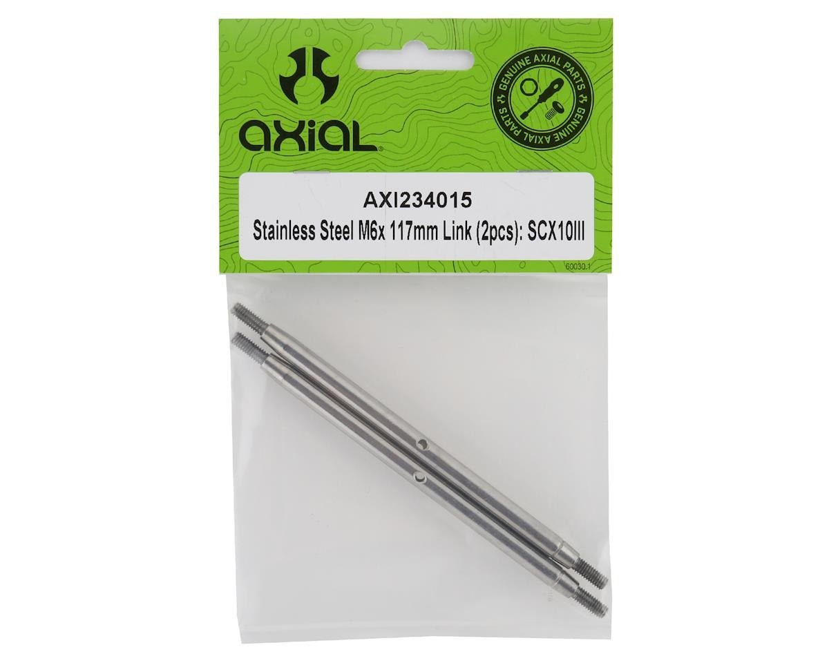 Stainless Steel M6x 117mm Link Pair for SCX10 III (AXI234015)