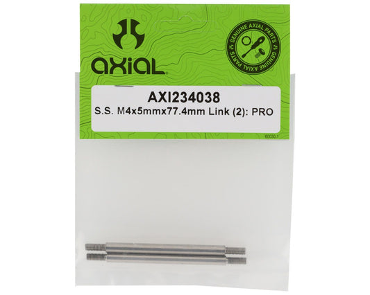 Stainless Steel M4 x 5mm x 77.4mm Link for 1/10 SCX10 PRO (2 Pack) (AXI234038)