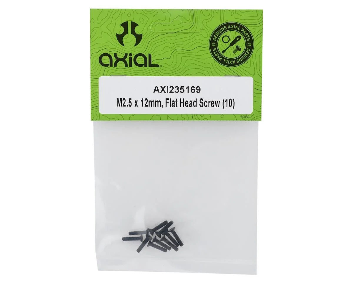 M2.5 x 12mm Flat Head Screw Pack of 10 (AXI235169)