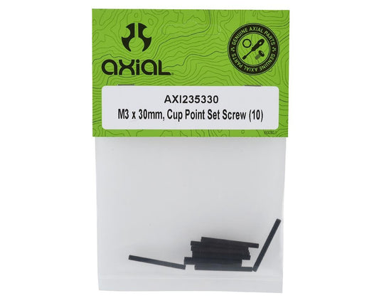M3 x 30mm Cup Point Set Screw Set of 10 (AXI235330)