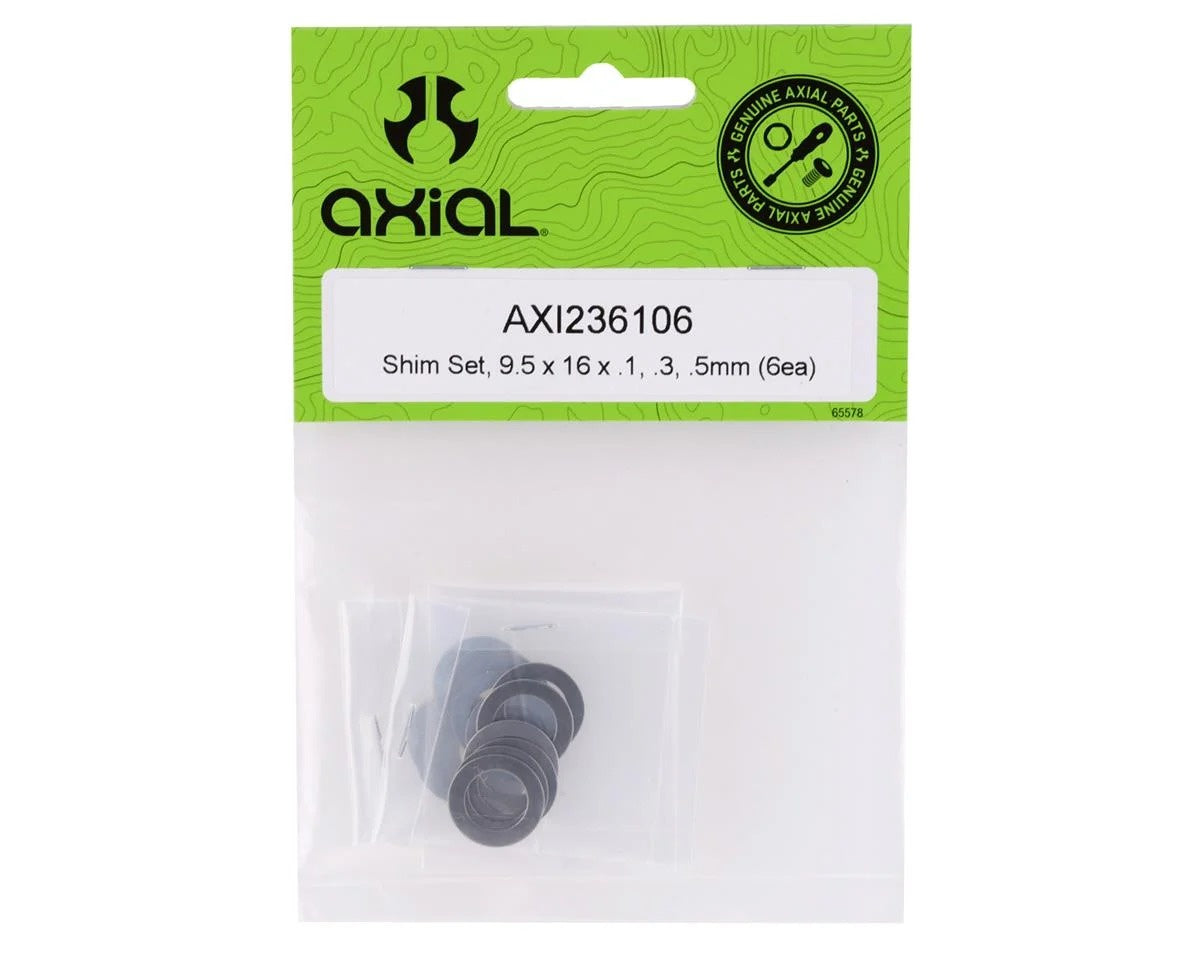 Shim Set 9.5 x 16 mm with .1/.3/.5 mm Thicknesses (AXI236106)