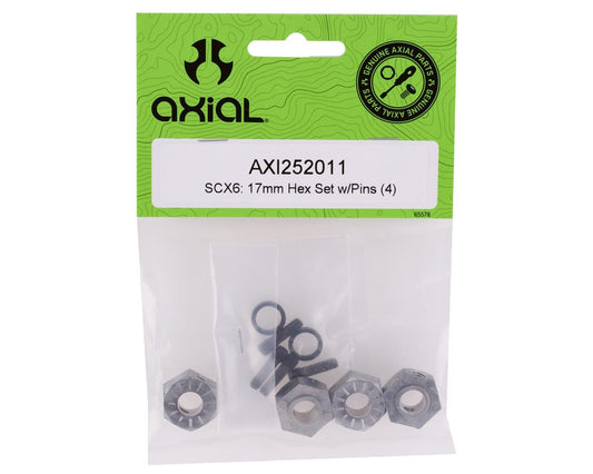 SCX6 17mm Hex Set with Pins (4) (AXI252011)