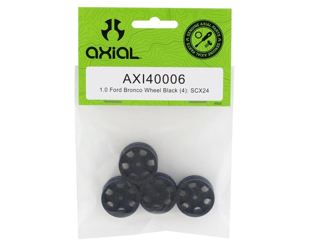 1.0 Ford Bronco Wheels Black for SCX24 (AXI40006)